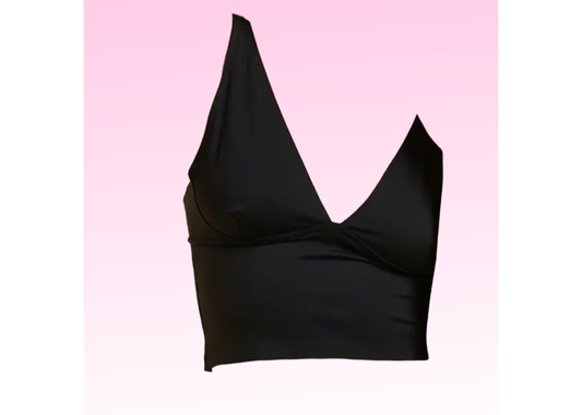 Soft Smoothing V-Neck Top - Black