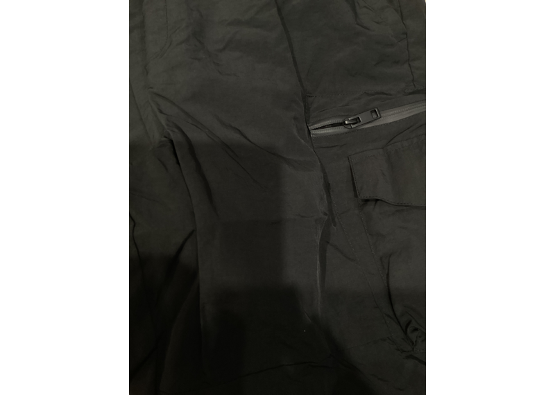 Combat cargo wide leg pants black
