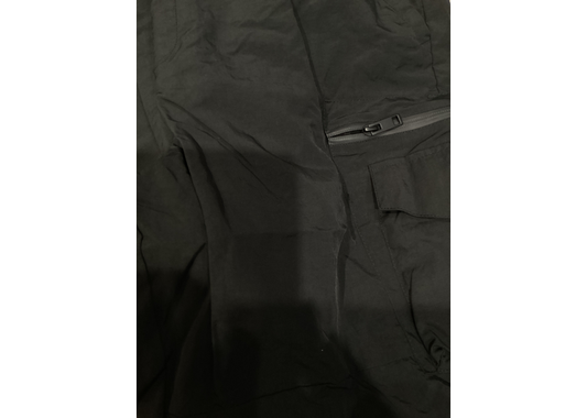 Combat cargo wide leg pants black