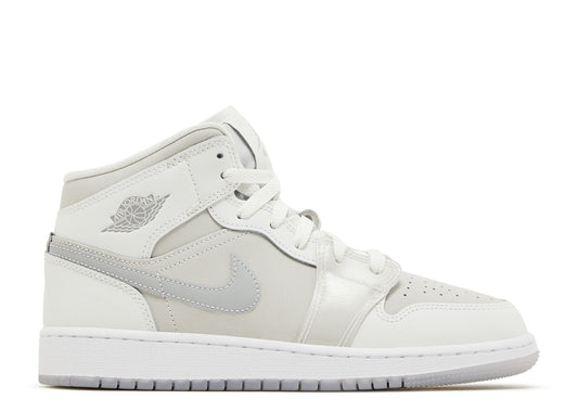 Air Jordan 1 Mid SE GS Summit White Metallic Silver