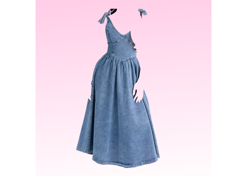Camilla Pleated Denim Dress