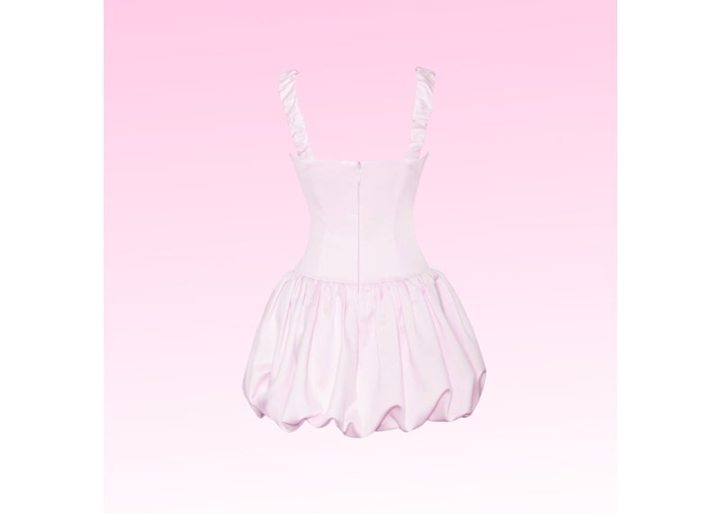 Be Mine Pink Satin Bubble Dress