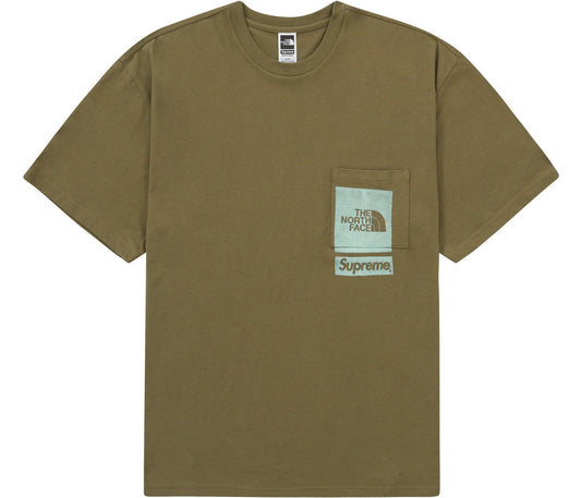 Supreme The North Face Printed Pocket Tee Olive