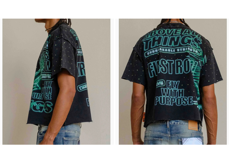 Nocturnal Flight Cropped Tee Fly with Purpose