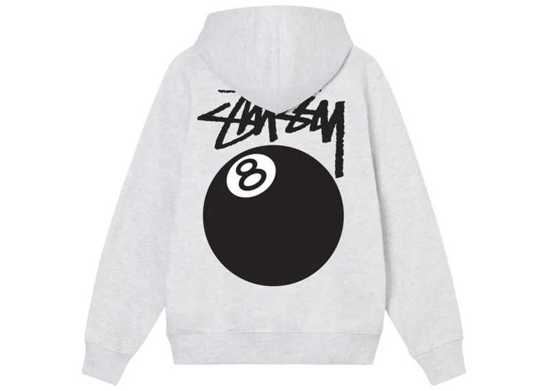 Stussy 8 Ball Zip Up Ash Heather