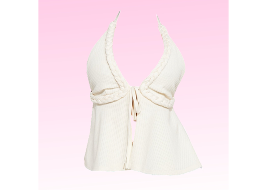 Braided Halter Top - Cream