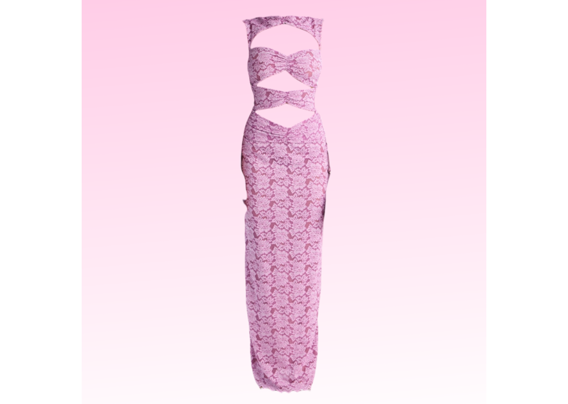 Sweetheart Floral Mesh Dress