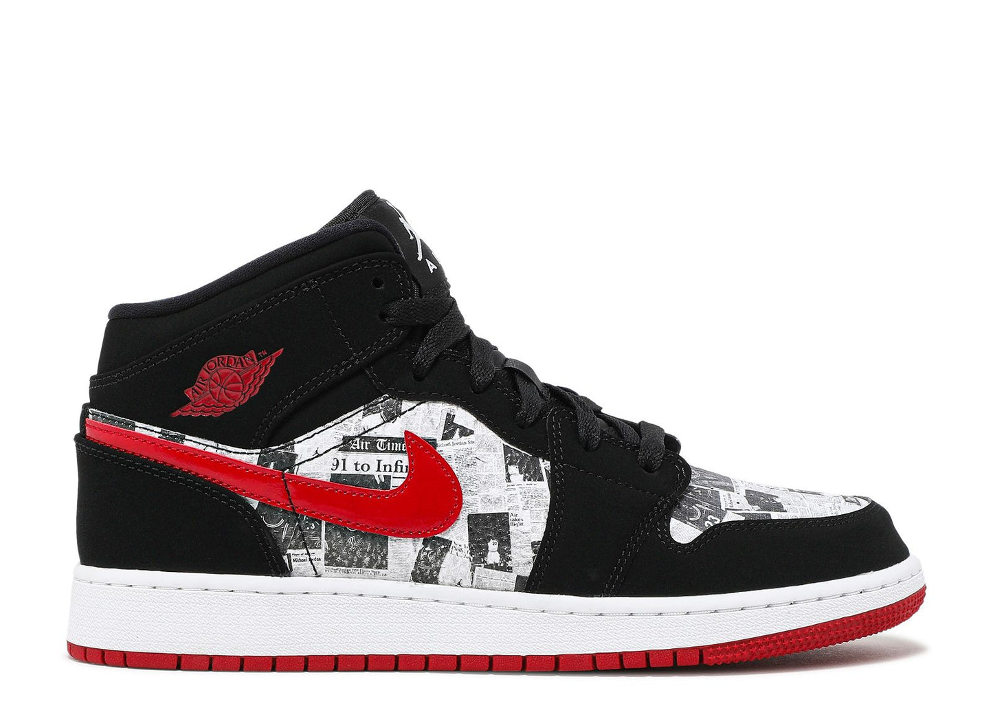 Air Jordan 1 Mid SE GS Newspaper