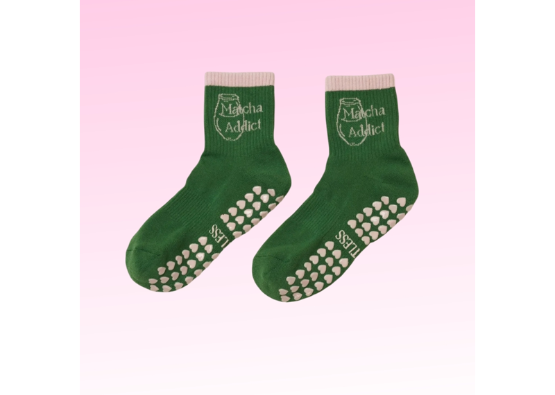 Matcha Addict Grip Socks
