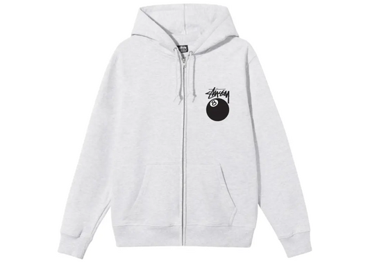 Stussy 8 Ball Zip Up Ash Heather