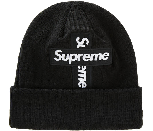 Supreme New Era Cross Box Logo Beanie Black