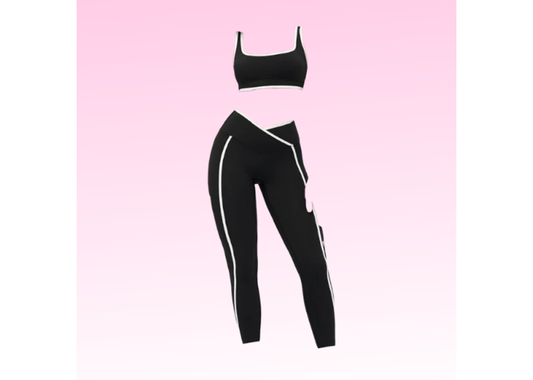 Contrasting Black/White Sports Bra