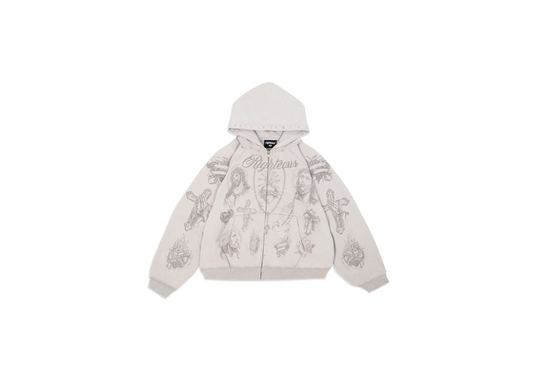 Righteous Tattoo Grey Zip Up