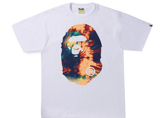 BAPE Tie Dye Big Ape Head Tee White/Navy