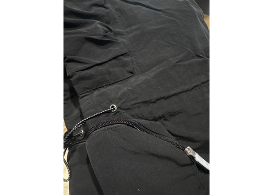 Wide Leg Combat Pants Black