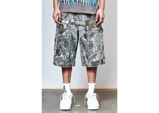 Baggy Rhinestone Jorts Camo