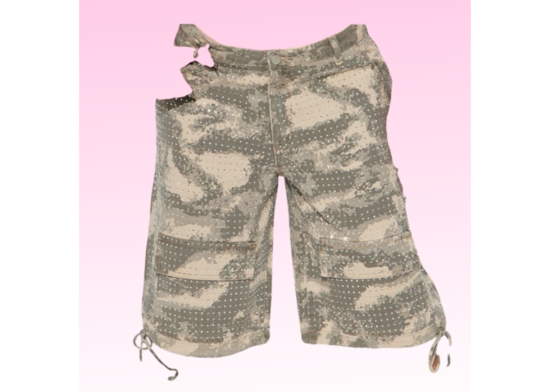 Camo Rhinestone Bermuda Short