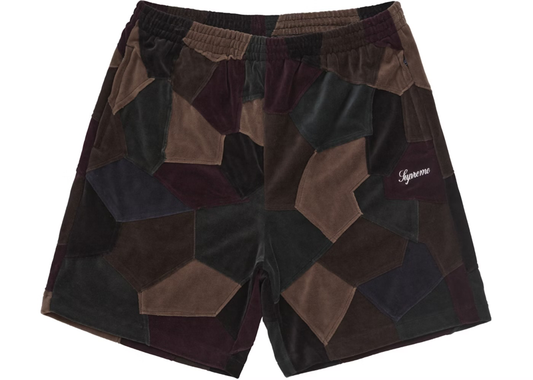 Supreme Mens Patchwork Velour Shorts