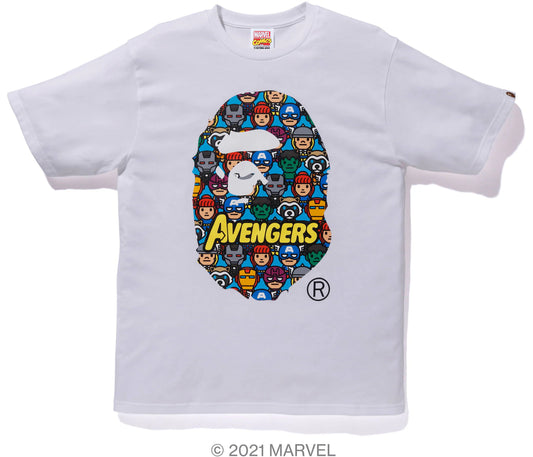 BAPE x Marvel Comics Avengers Ape Head Tee White