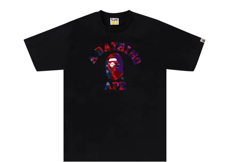 BAPE Color Camo Crazy College Tee Black