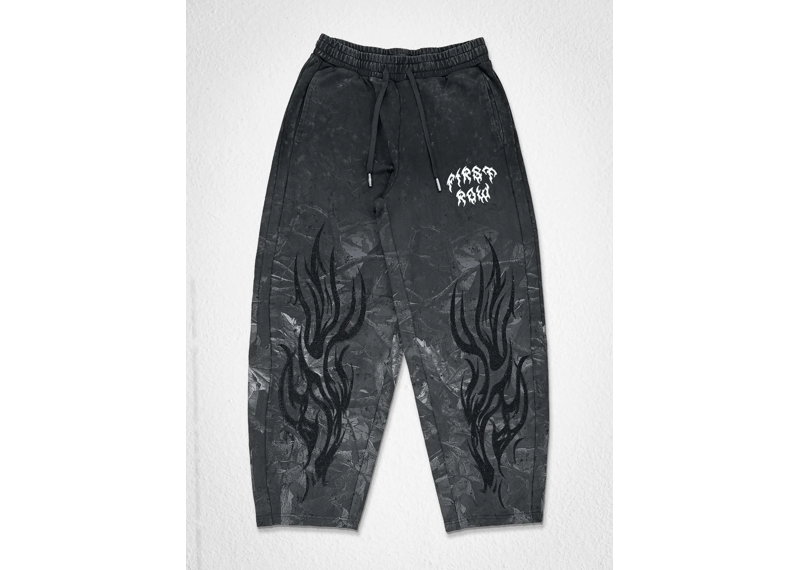 Shadow Flame Baggy Pants Black Camo