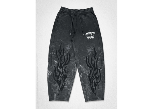 Shadow Flame Baggy Pants Black Camo