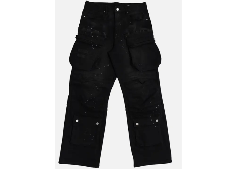 Baggy Utility Cargo Pants Triple Black