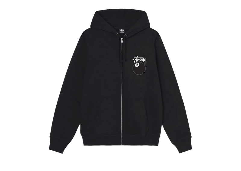 Stussy 8 Ball Zip Hoodie Black