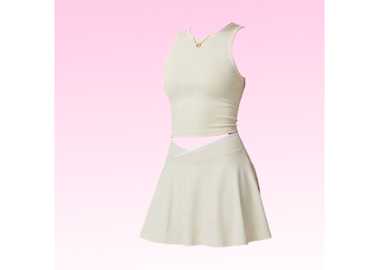 Smoothing Seamless Contrast Skirt - Cream