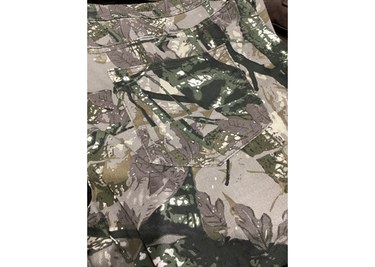 Flare denim twill pants Emerald Camo