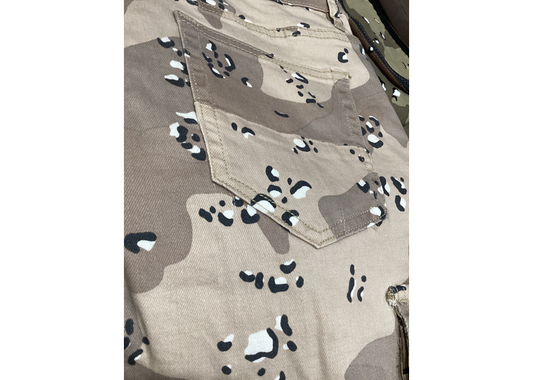 Flare Denim Pants Light Desert Camo