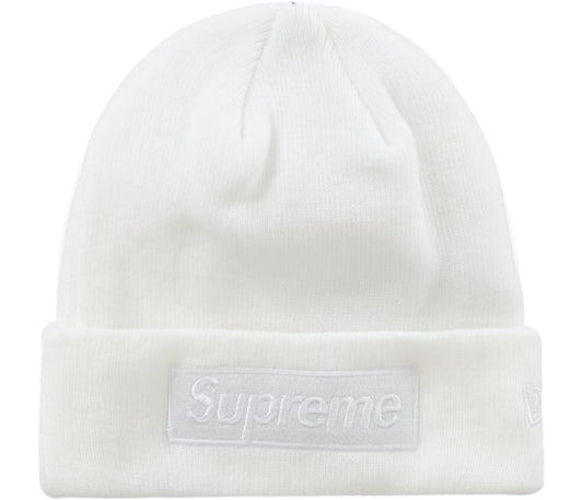 Supreme New Era Box Logo Beanie (FW23) White