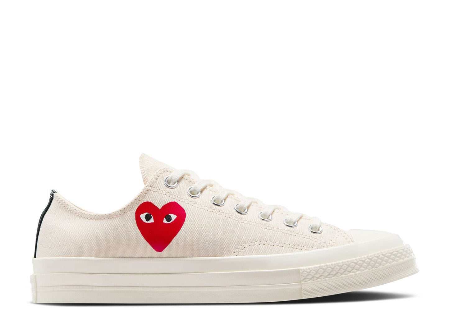 Comme des Garcons PLAY x Chuck 70 Low Single Heart - Milk