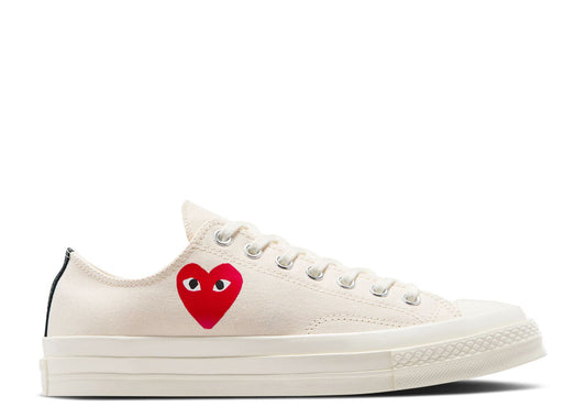 Comme des Garcons PLAY x Chuck 70 Low Single Heart - Milk