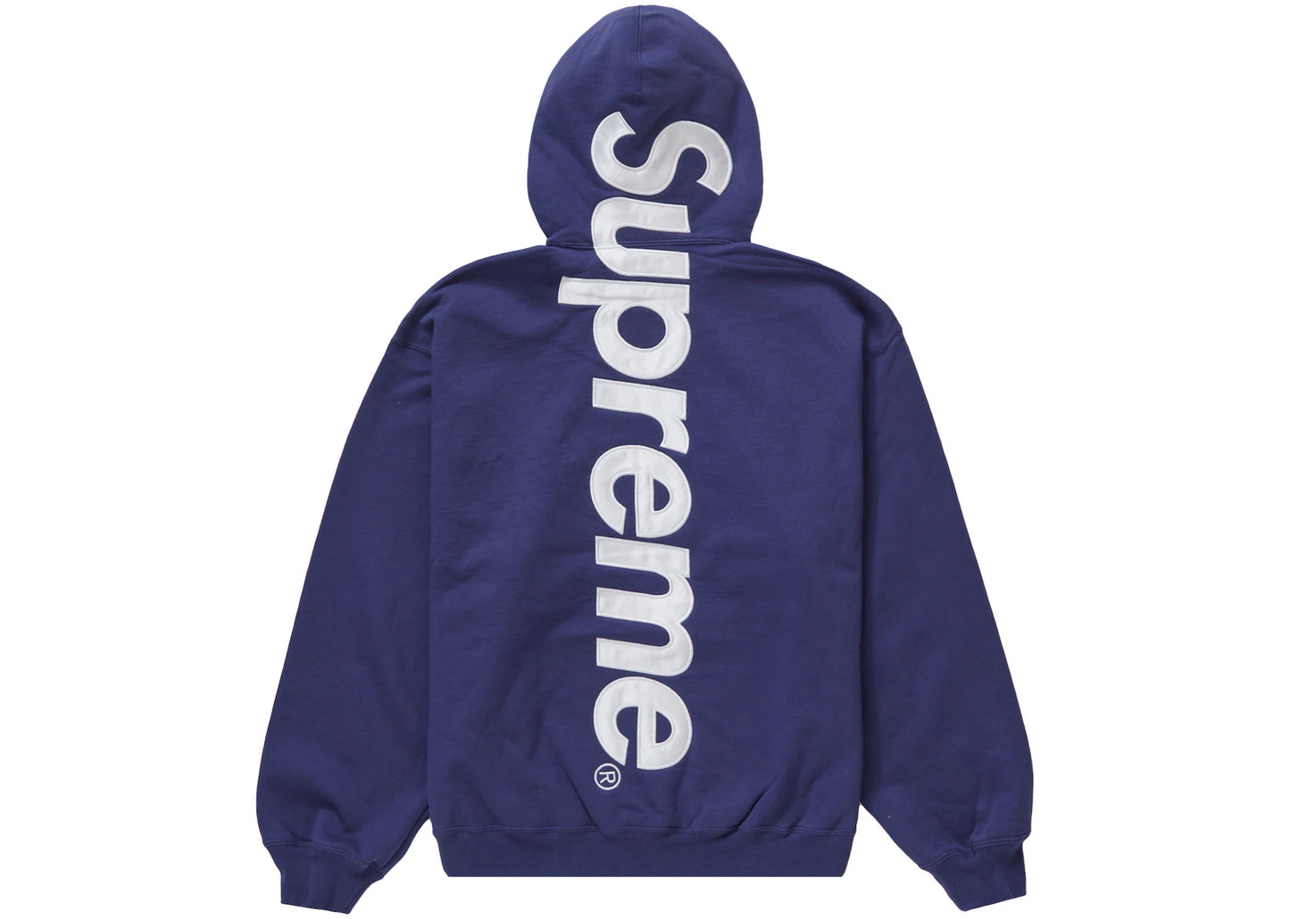 Supreme Satin Applique Hooded Sweatshirt (FW23) Washed Navy