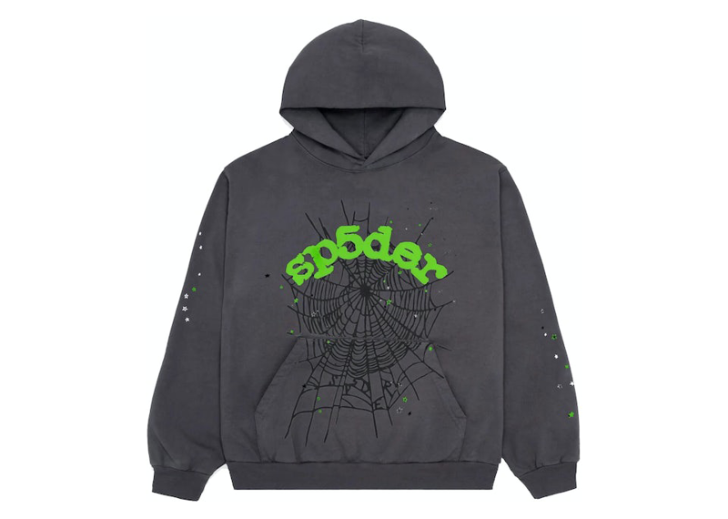 Sp5der Wait Web Hoodie Slate Grey